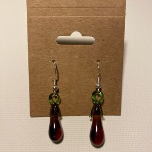 Handmade Glass Eggplant Earrings 🍆